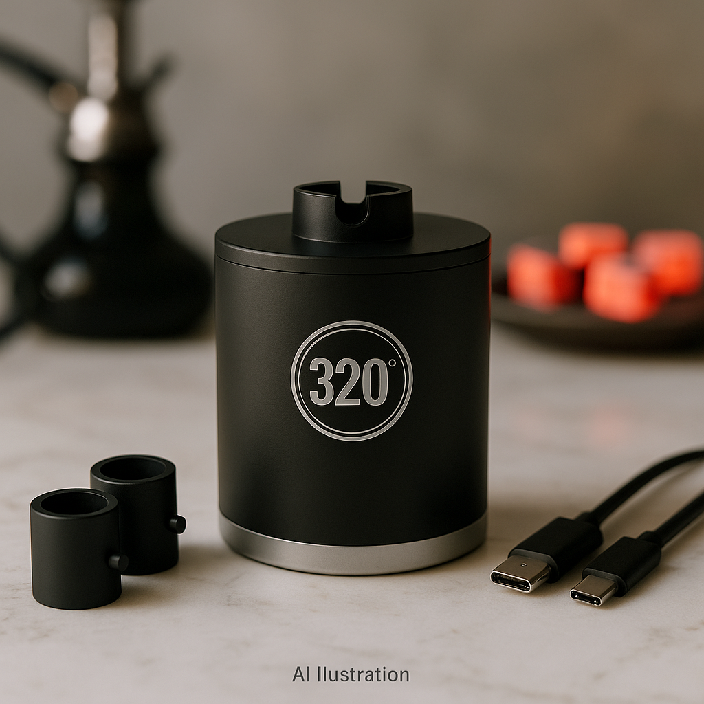 320° Hookah Starter Pump with LEDs – Under-2-min Coal Warm-Up
