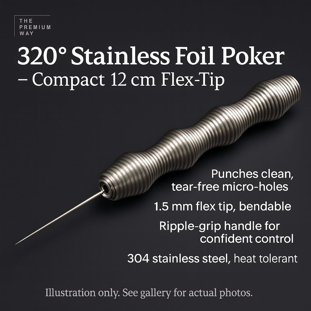 320° Stainless Foil Poker – Compact 12 cm Flex-Tip