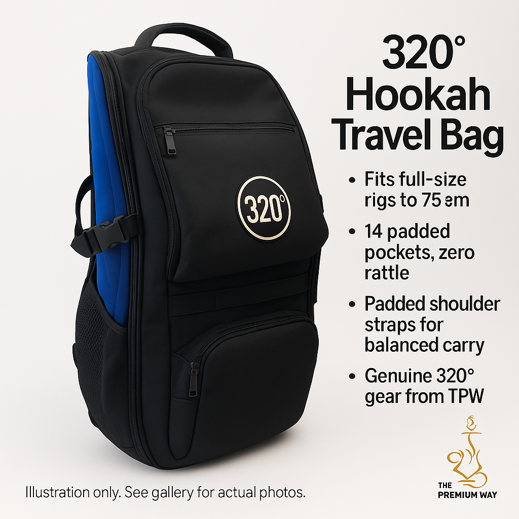 320° Shisha Travel Backpack – 14 Compartments, Full-Size Rig Ready