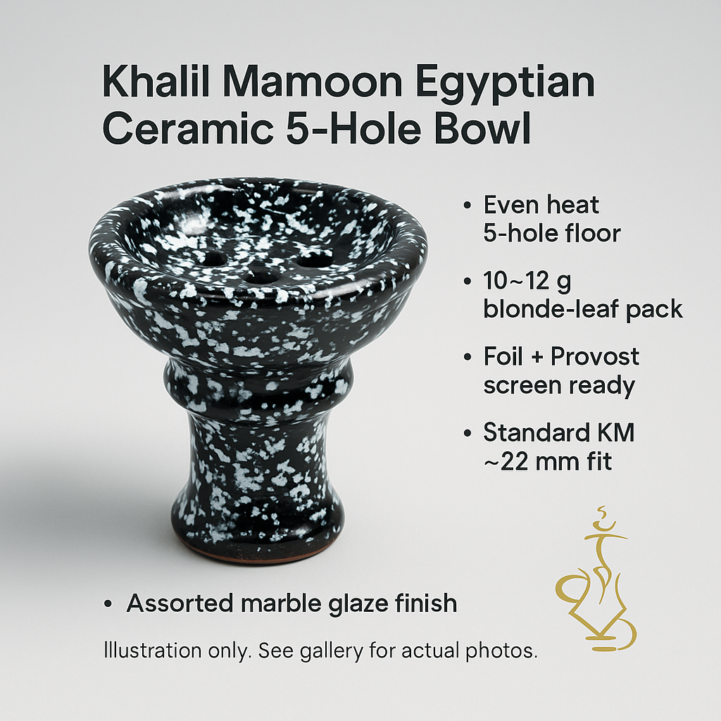 Khalil Mamoon 5-Hole Ceramic Bowl — 12 g, smooth balanced heat