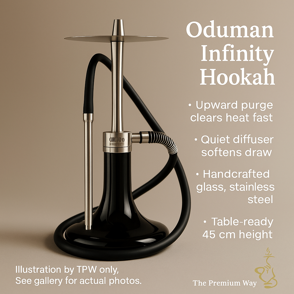 Oduman Infinity Shisha — 45 cm Glass & Stainless