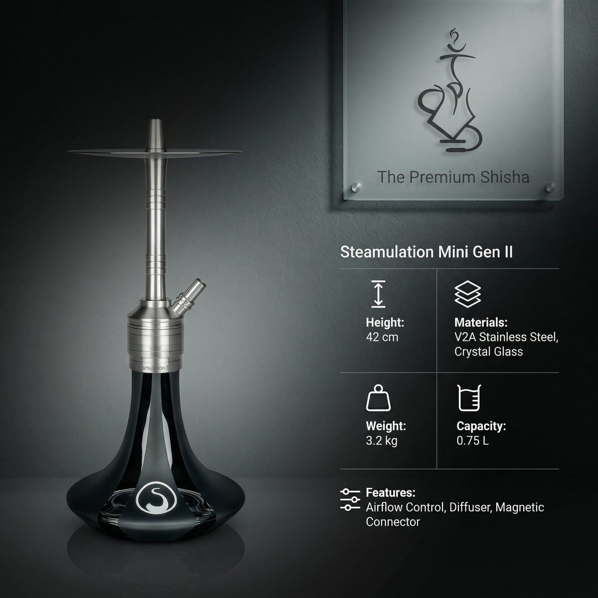 Steamulation Mini Gen II German Shisha Pipe, image 3 of 12