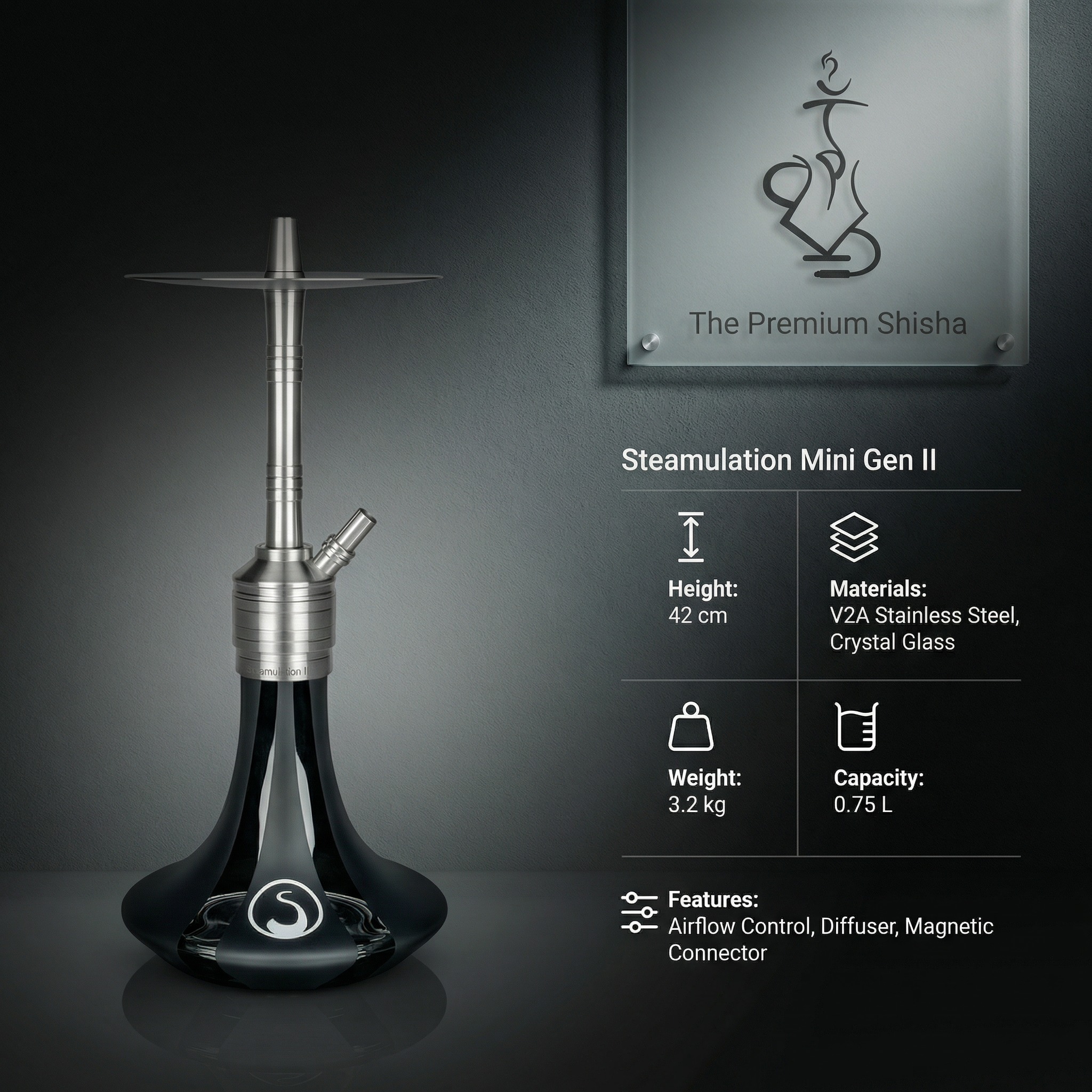 Steamulation Mini Gen II Hookah – SteamClick 360° & Diffuser 2