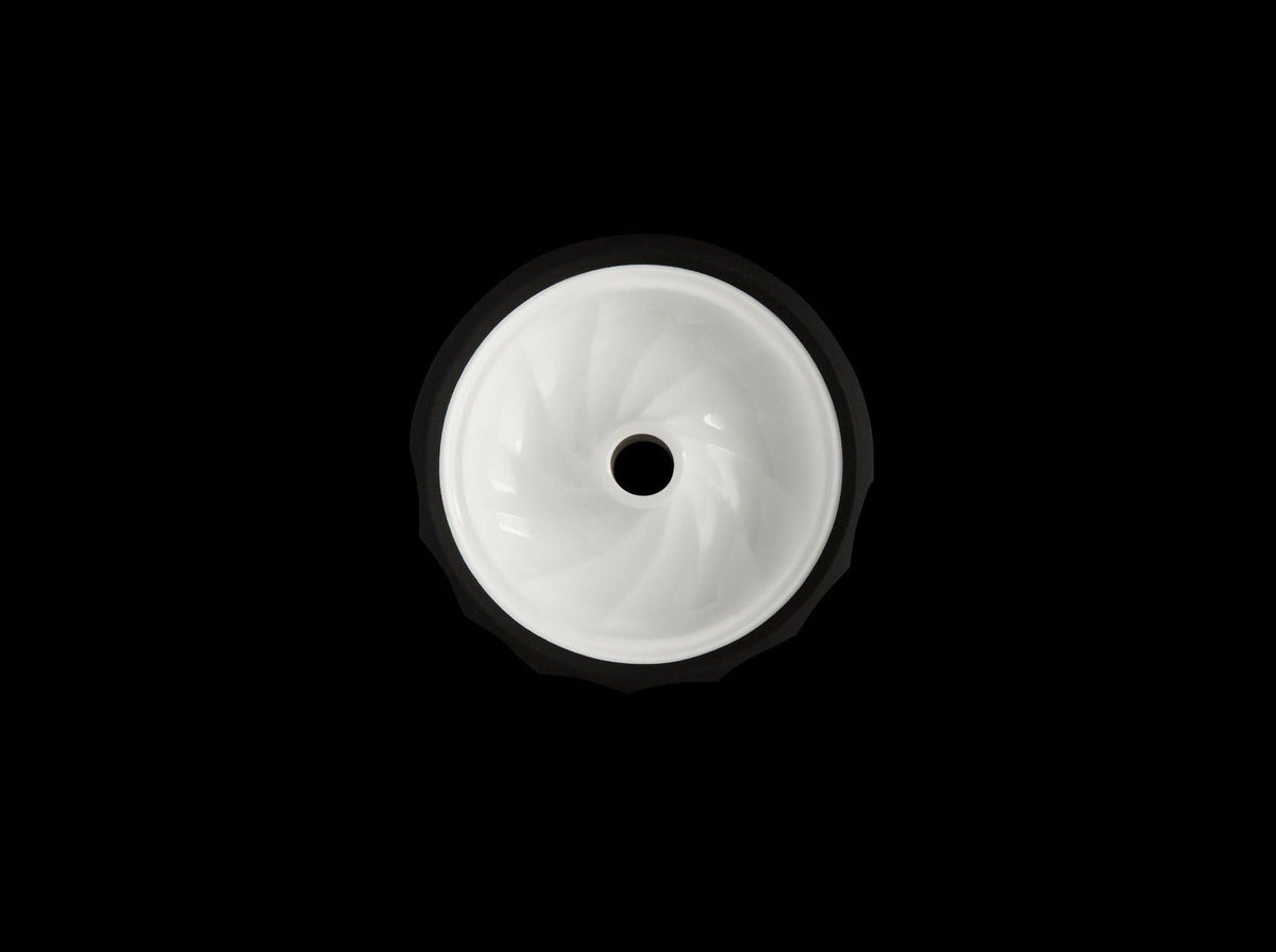 Top view of the Kaloud Samsaris Lapis II shisha bowl white ceramic interior, image 13 of 13