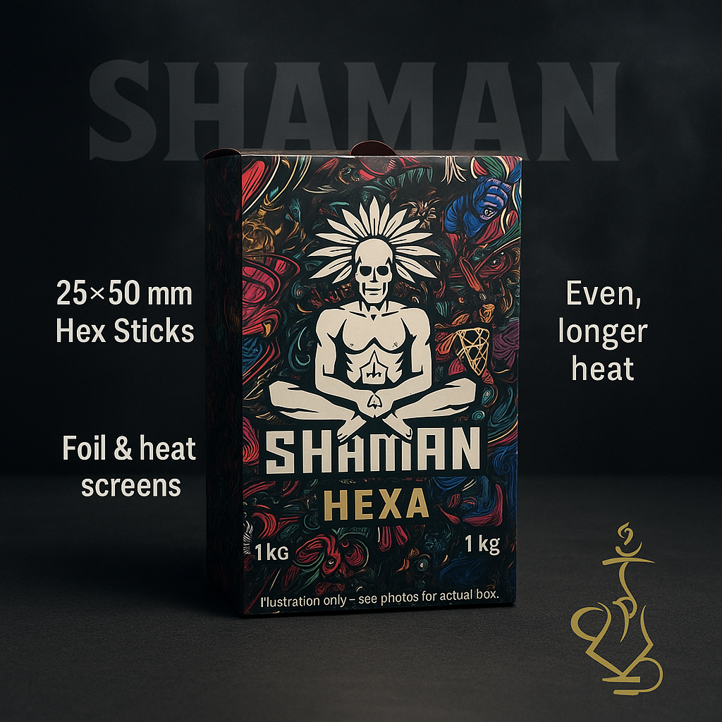 Shaman Hexa Coconut Stix – Hex 25×50 mm, Stable Heat on Foil & Screens