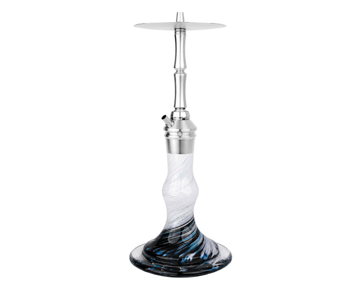 AEON Edition 6 Lounge Plus shisha, full view of the Blizzard glass base and chrome hardware