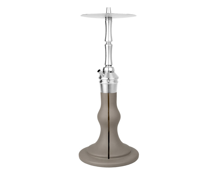 AEON Edition 6 Lounge Plus shisha shown full length with taupe base and chrome stem