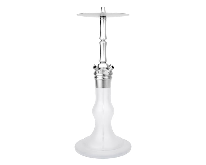 AEON Edition 6 Premium Plus white frosted glass base with stainless steel stem and hose ports