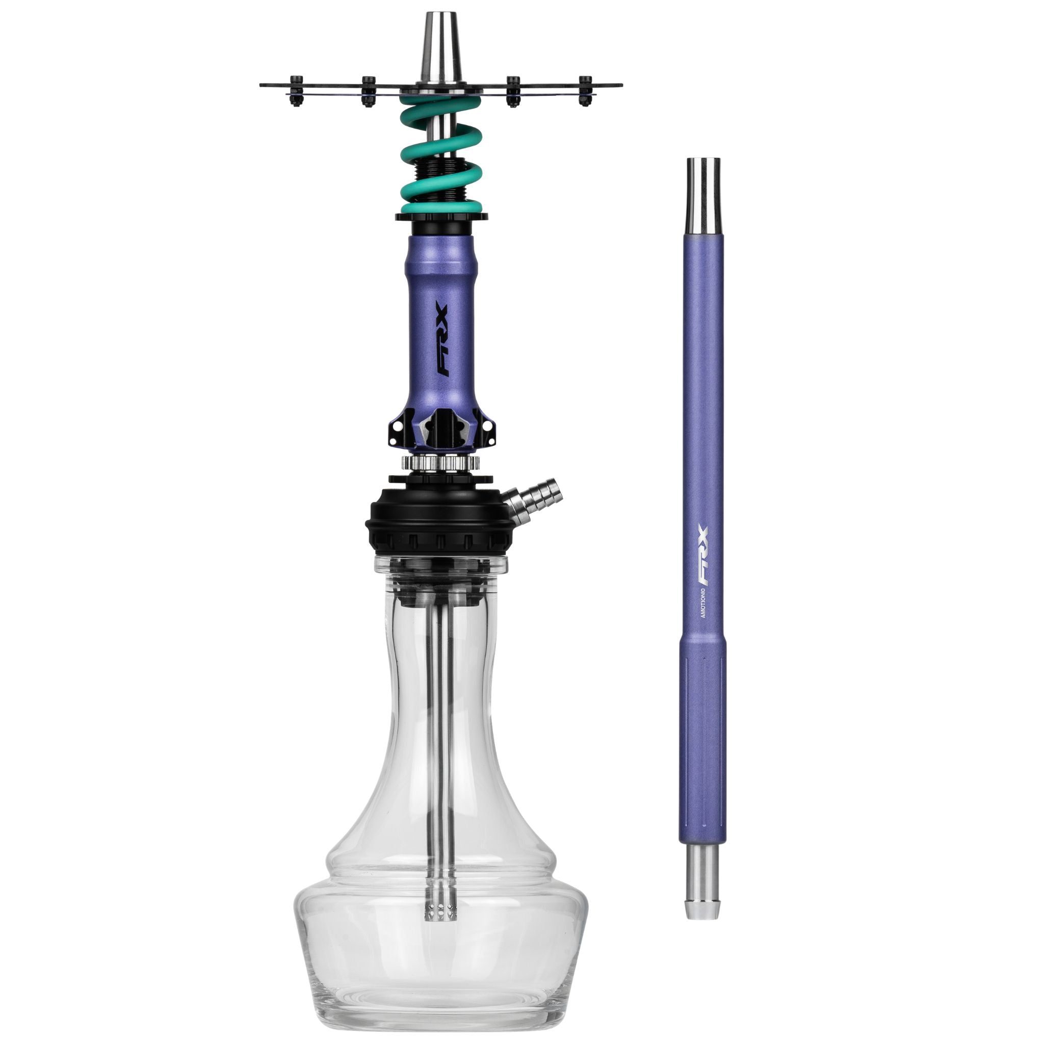 Amotion Pedal RX Grape shisha with included mouthpiece — purple sleeve, teal coil spring and chainring plate, from The Premium Way