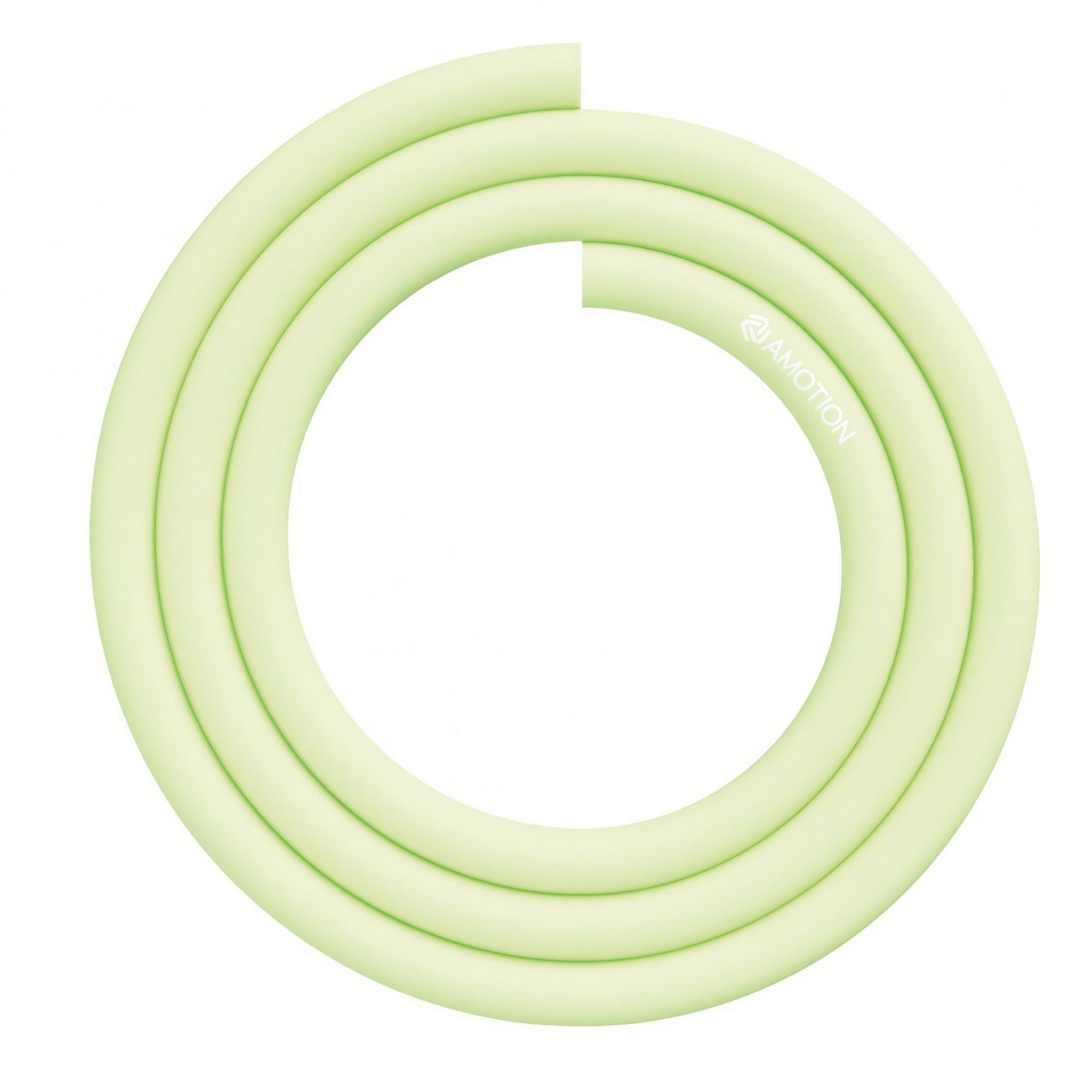 Amotion 1.5m silicone shisha hose in bright lime, coiled soft-touch hookah hose with Amotion logo from The Premium Way