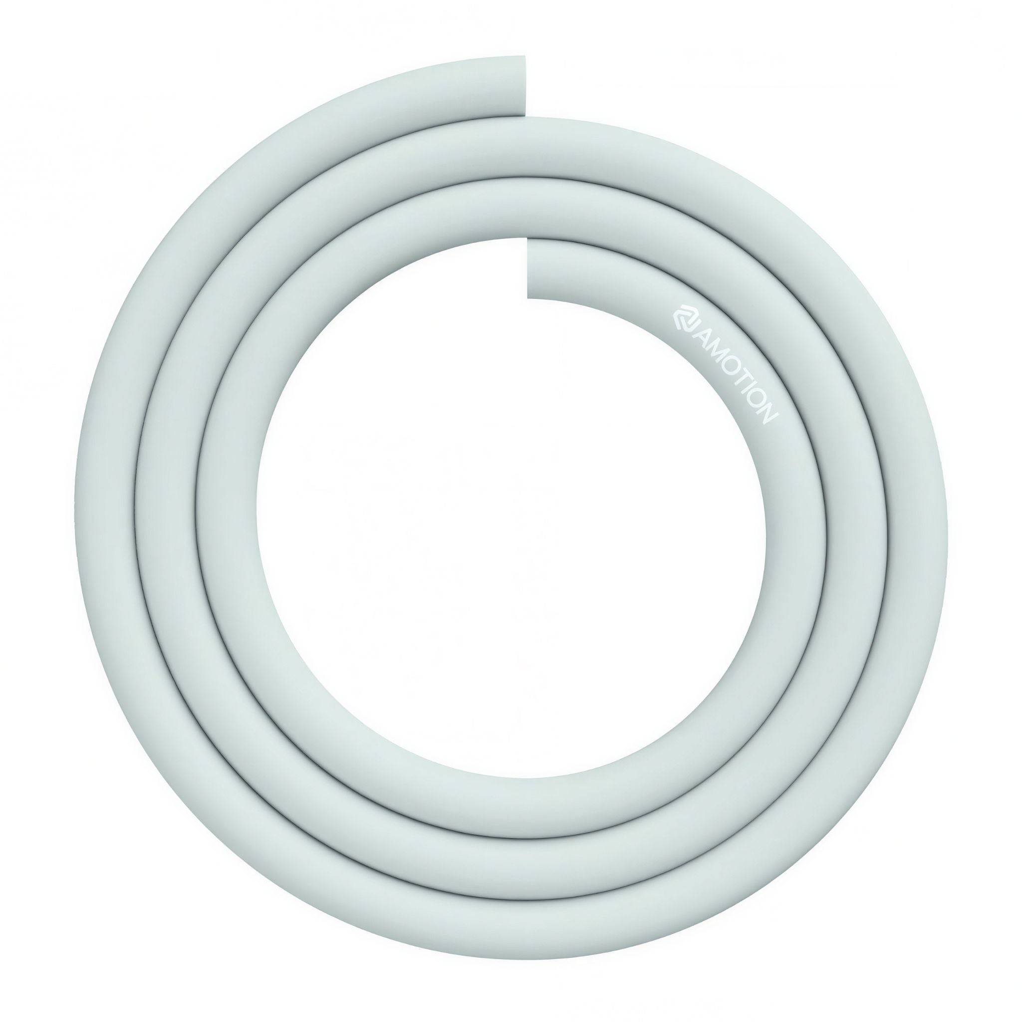 Amotion 1.5m silicone shisha hose in pale sky blue, coiled soft-touch hookah hose with Amotion logo from The Premium Way