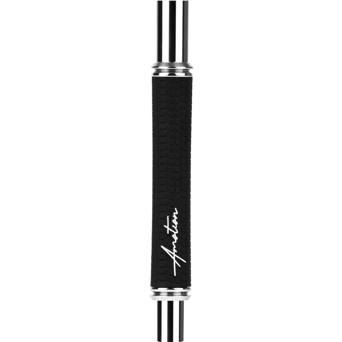 Close-up of the Amotion Valve mouthpiece grip showing the tyre-tread texture and Amotion signature on the MZ54-matched handle, image 11 of 11