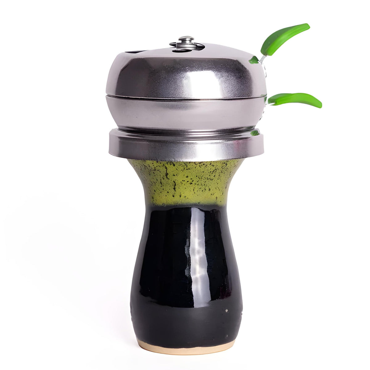 AOT Provost 3 Heat Controller on a black hookah bowl, showing its versatility and compatibility with different bowl designs., image 10 of 18