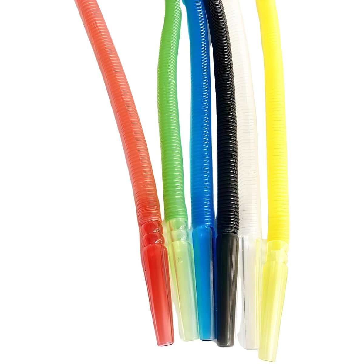 Assorted colorful disposable hookah hoses from The Premium Way for a vibrant shisha experience., image 7 of 12