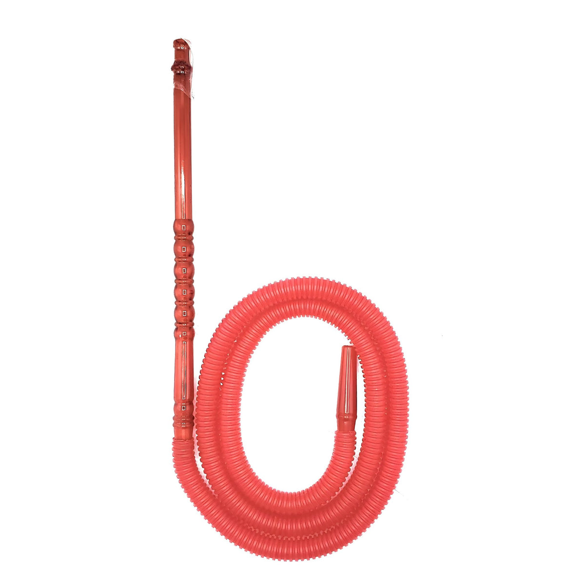 Coral pink disposable hookah hose from The Premium Way, combining style with a premium shisha experience., image 8 of 12