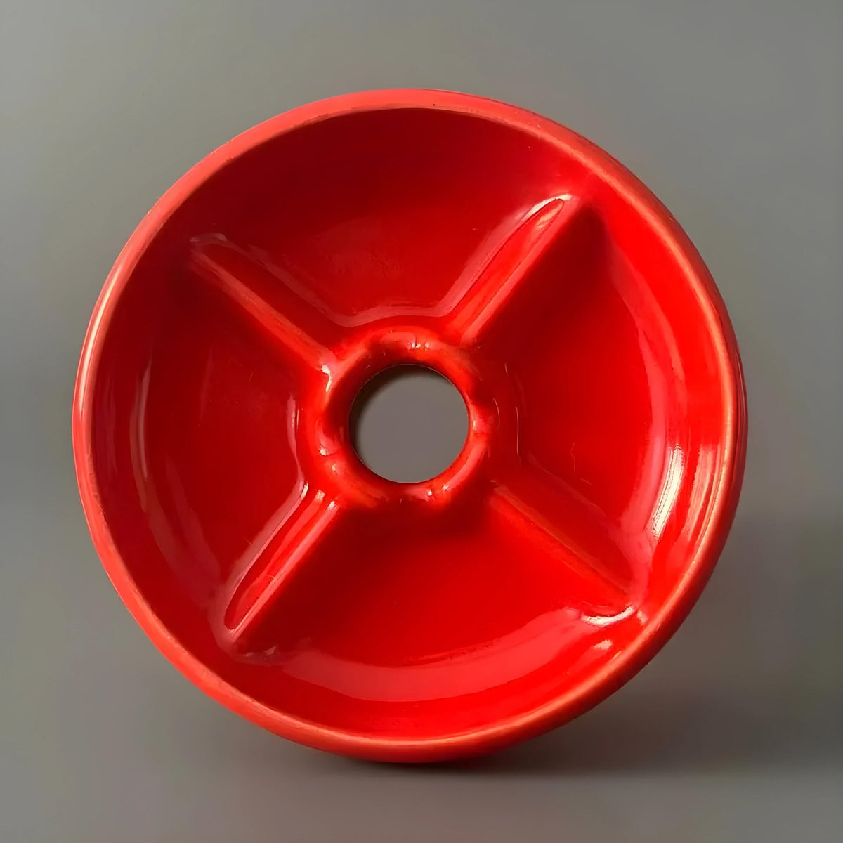 Detailed view of the bowl section of the Cosmo Mixology Phunnel Bowl in vibrant red, image 10 of 12