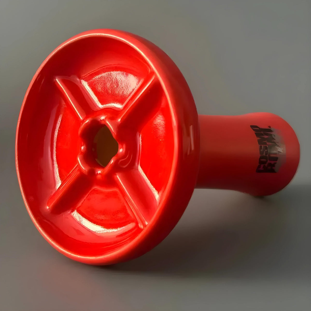 Horizontal view of the Cosmo Mixology Phunnel Bowl in vibrant red highlighting its glossy finish, image 12 of 12
