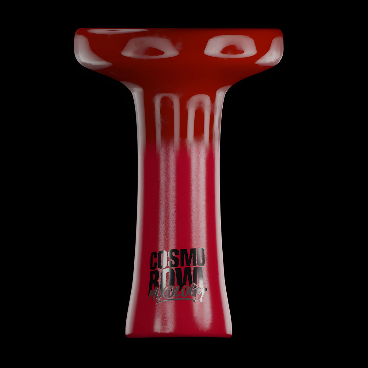Side view of the Cosmo Mixology Phunnel Bowl in vibrant red with a glossy finish, image 5 of 12