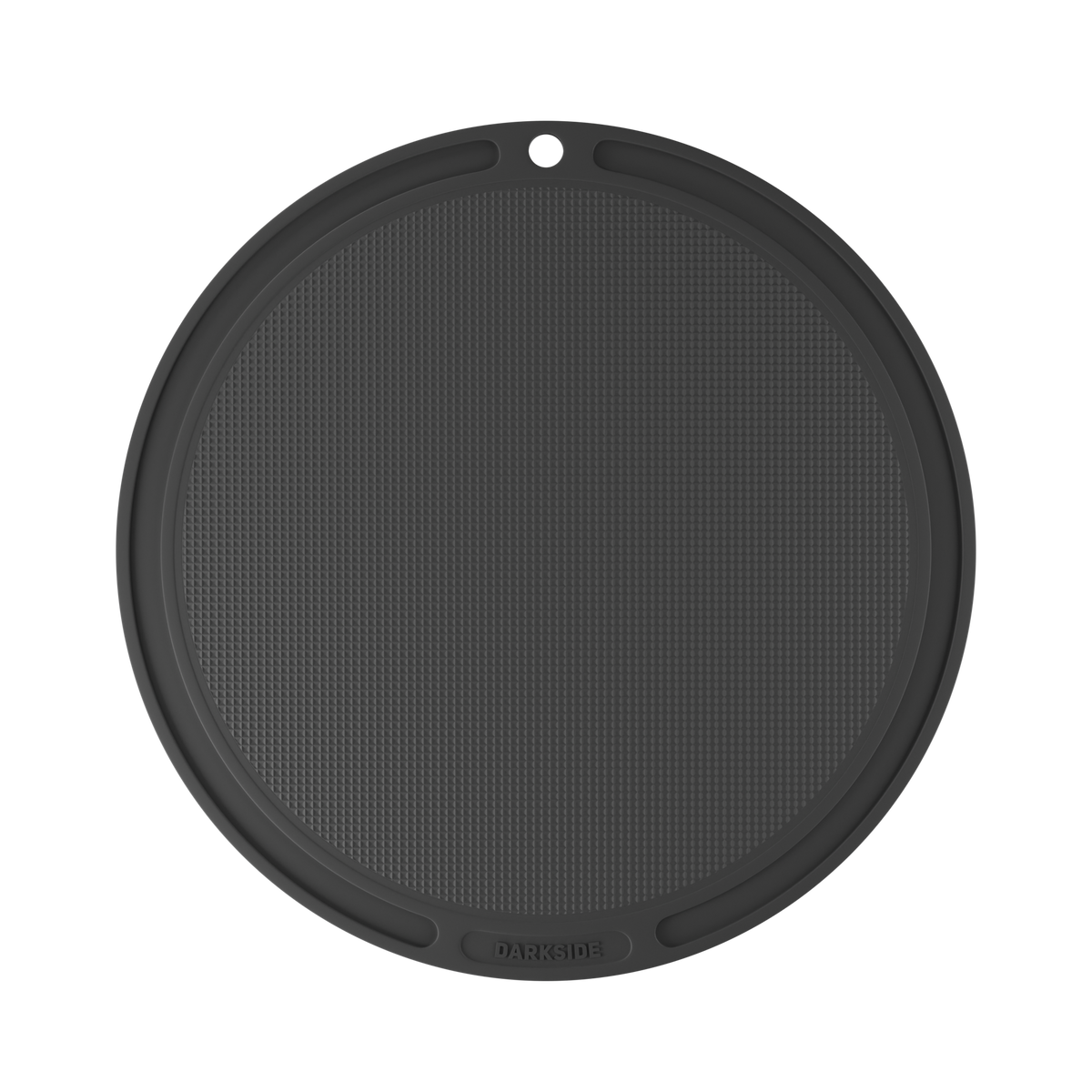 Darkside D-Flat black mat viewed from above showing textured surface, rim and embossed logo, image 2 of 7