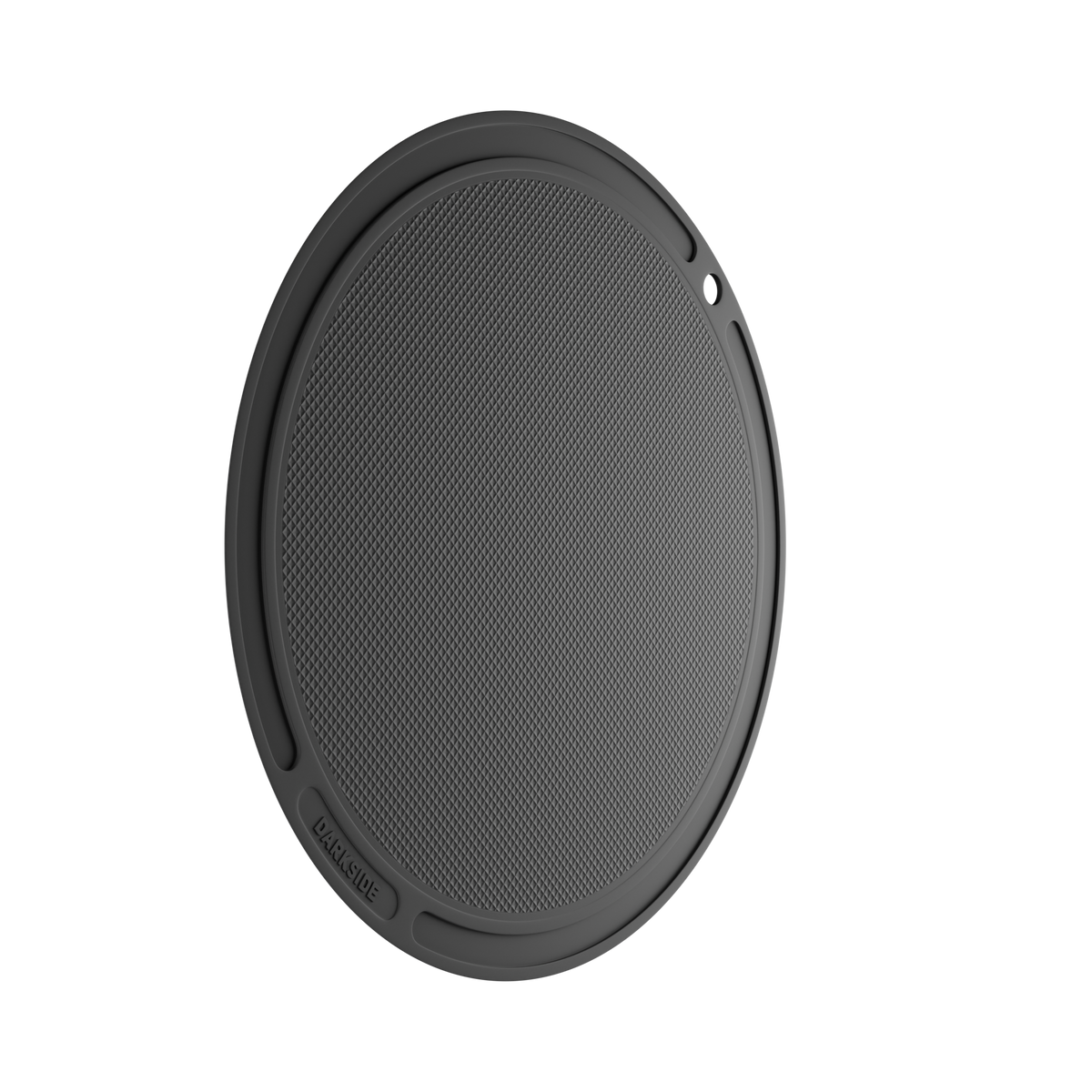 Darkside D-Flat black mat tilted upright to show the textured grip surface and logo detail, image 4 of 7