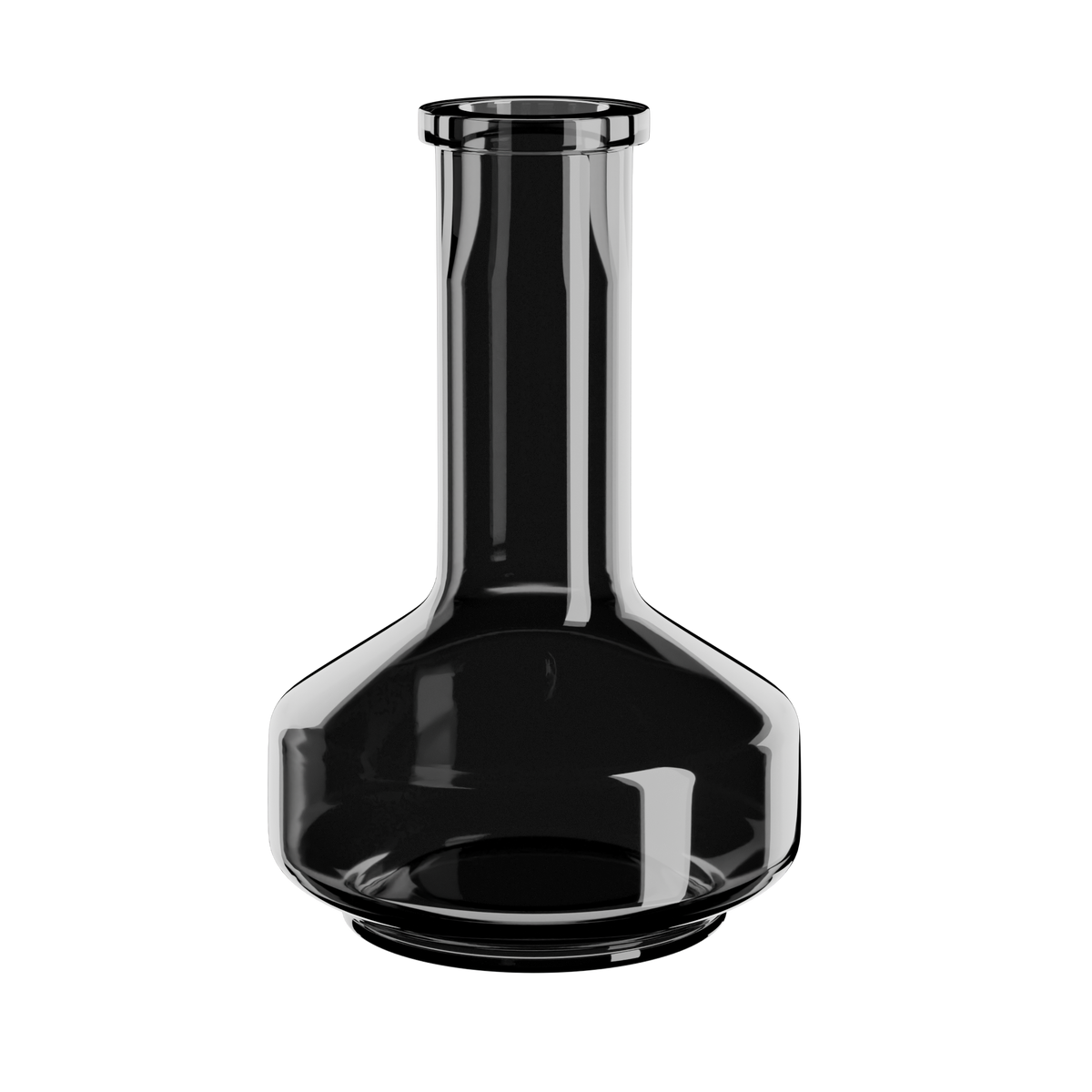 Darkside D-Glass grey shisha base front view showing straight neck and wide angular base, image 2 of 4