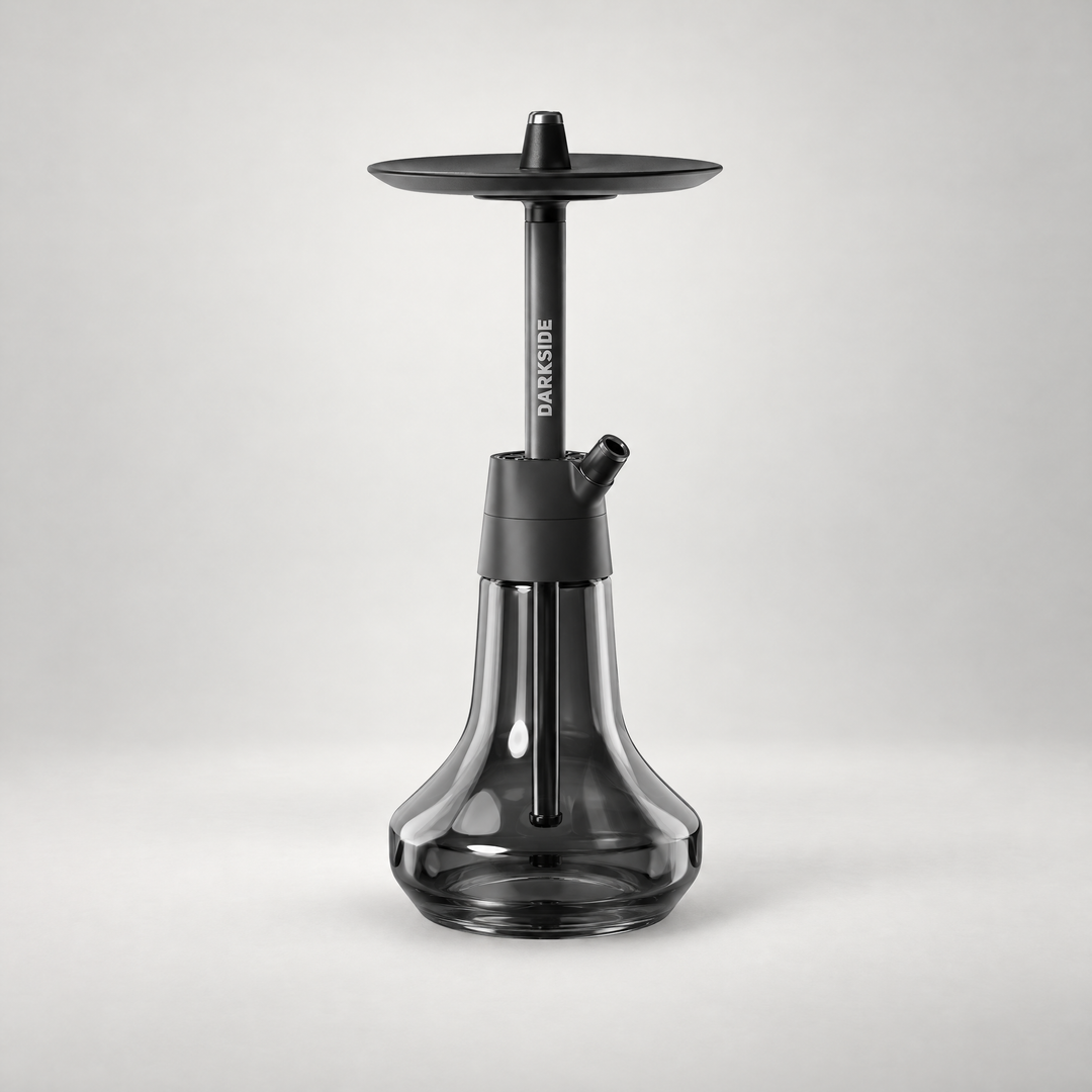 Darkside Intro Grey Shisha Pipe 41.5 cm, the whole pipe on a plain light studio background