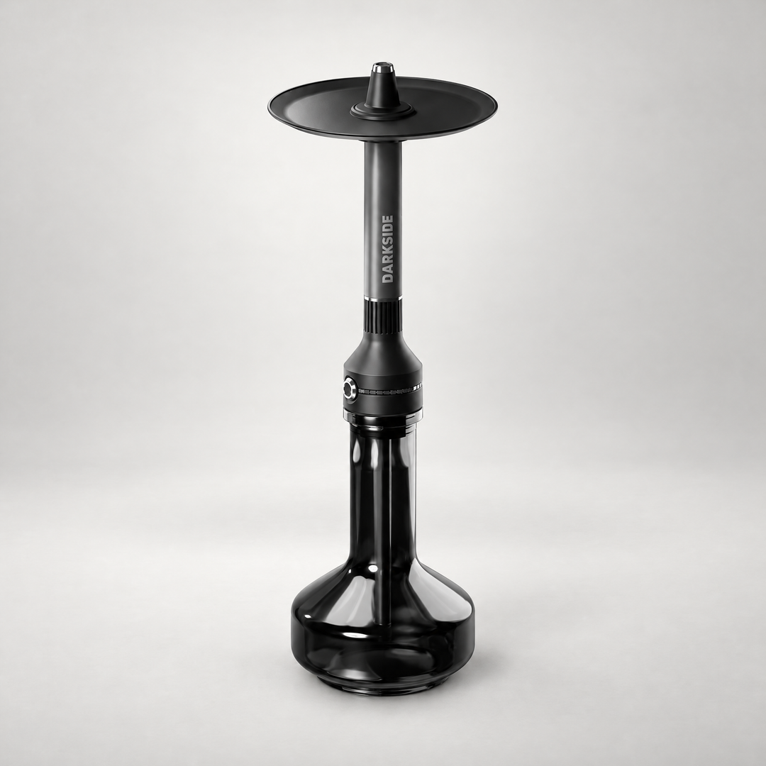 Darkside NEO Grey Shisha, the whole pipe on a plain light studio background