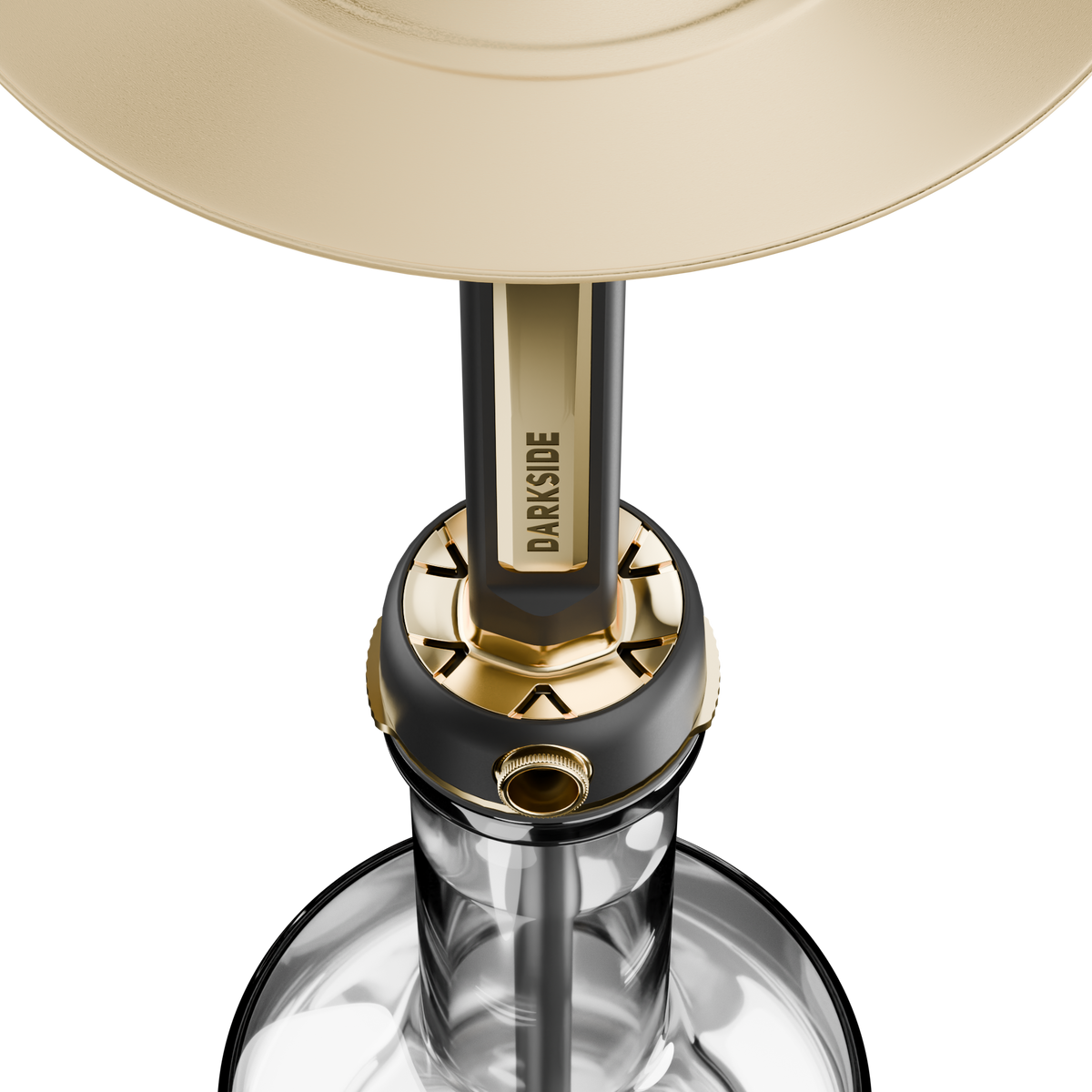Darkside Pro Black Gold shisha tray and connector junction above the base, image 9 of 11