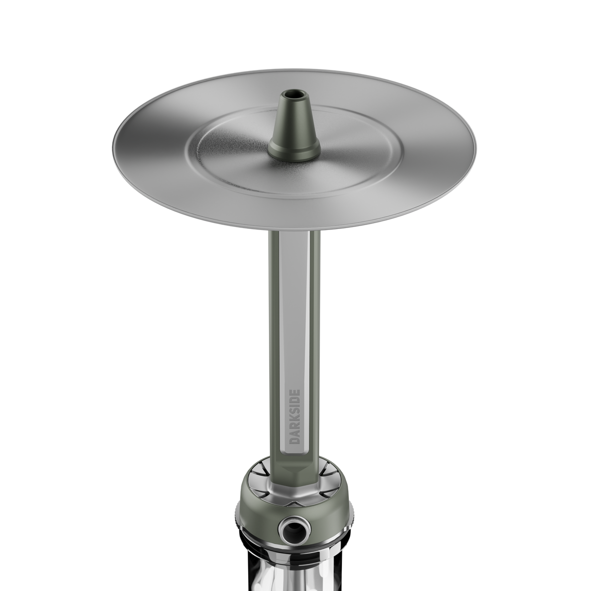 Close view of the Darkside Pro tray and diffuser cone in green chrome, connector shown below, image 2 of 11