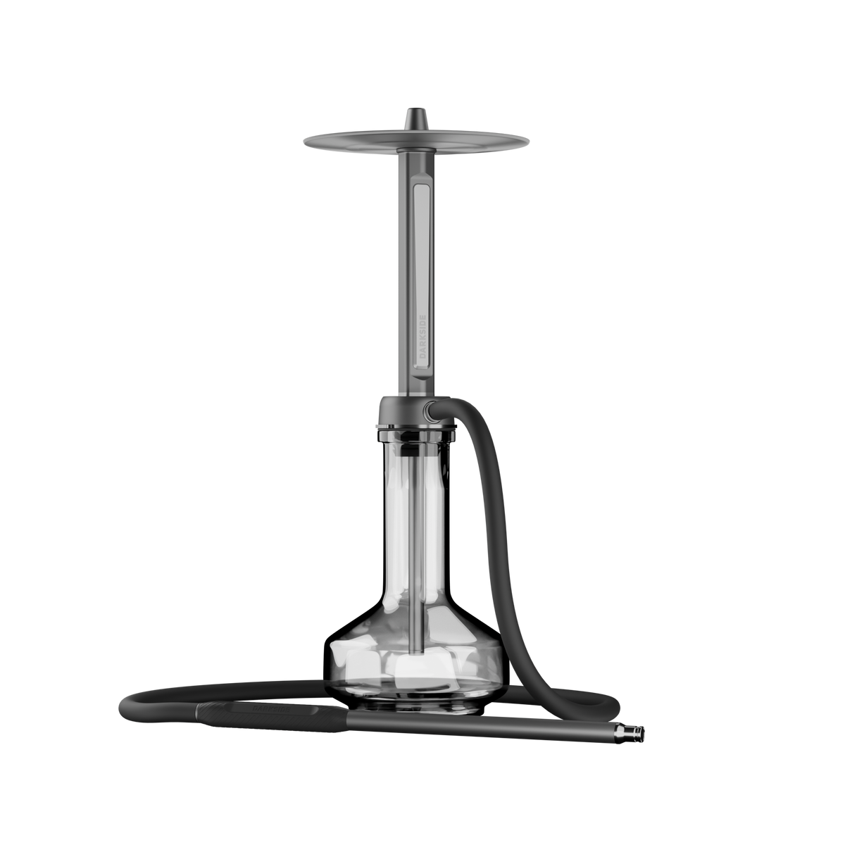 Darkside Pro shisha grey chrome set with black hose and mouthpiece, image 10 of 11