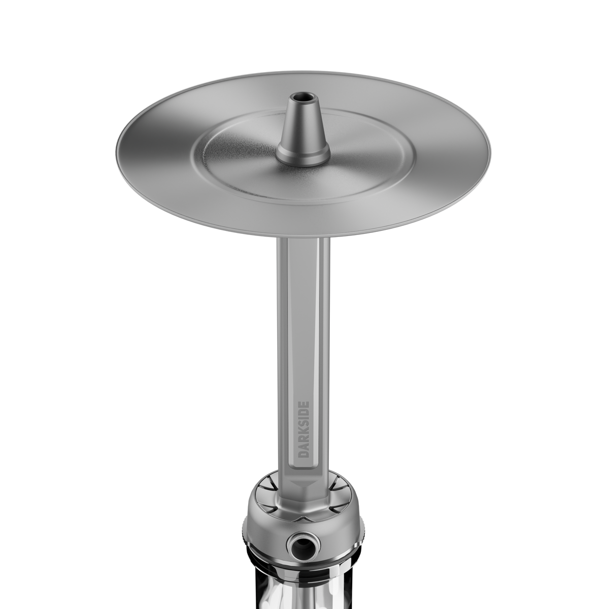 Darkside Pro shisha grey chrome smoke tray and diffuser cone close up, image 2 of 11