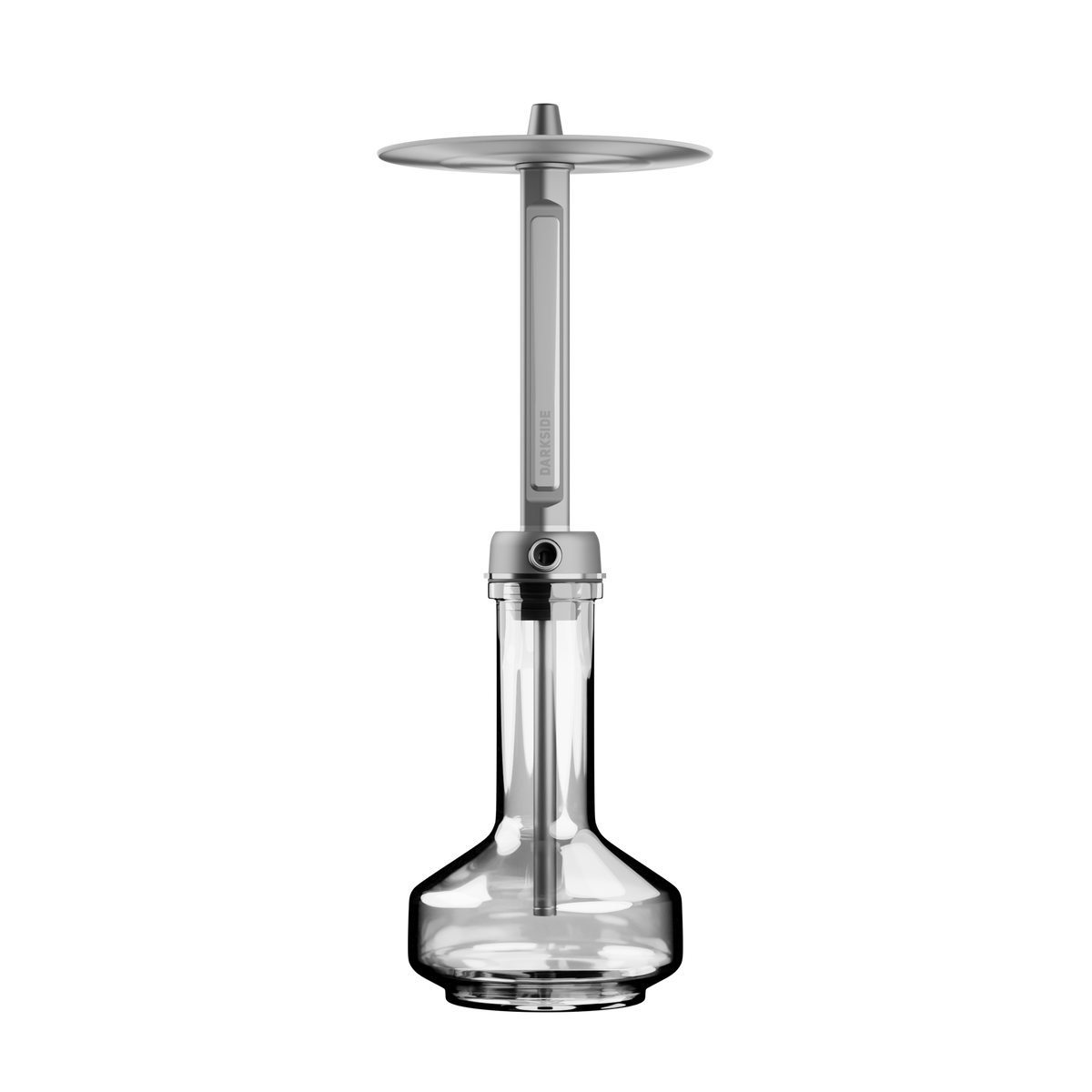 Darkside Pro shisha grey chrome full assembly with clear glass base, image 5 of 11