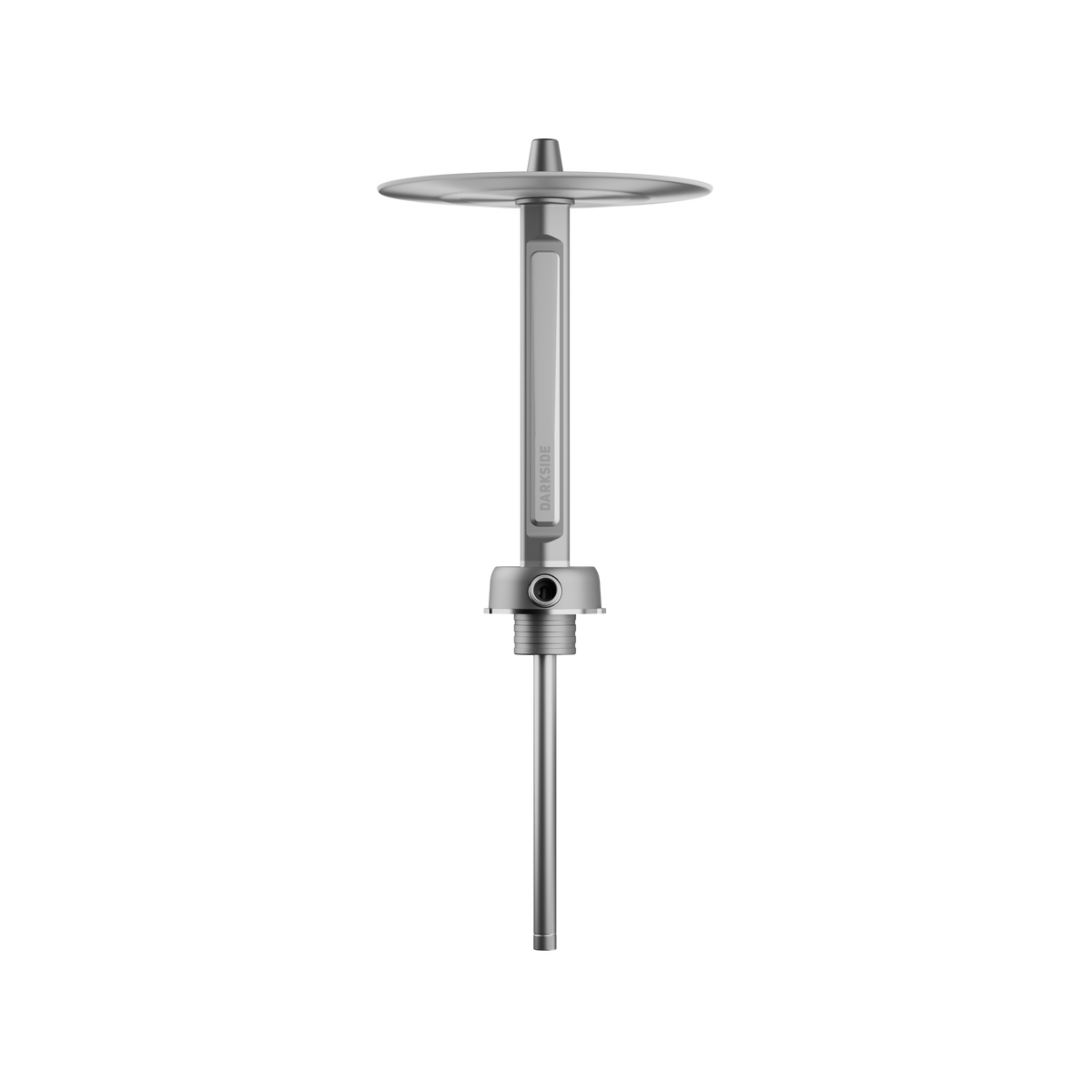 Darkside Pro shisha grey chrome stem and connector angled view, image 6 of 11