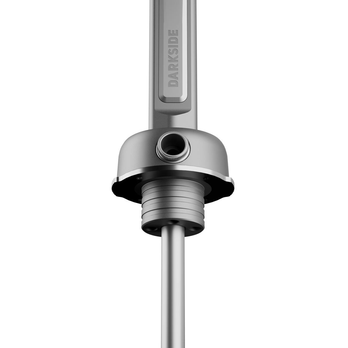 Darkside Pro shisha grey chrome hose port and threaded collar detail, image 8 of 11