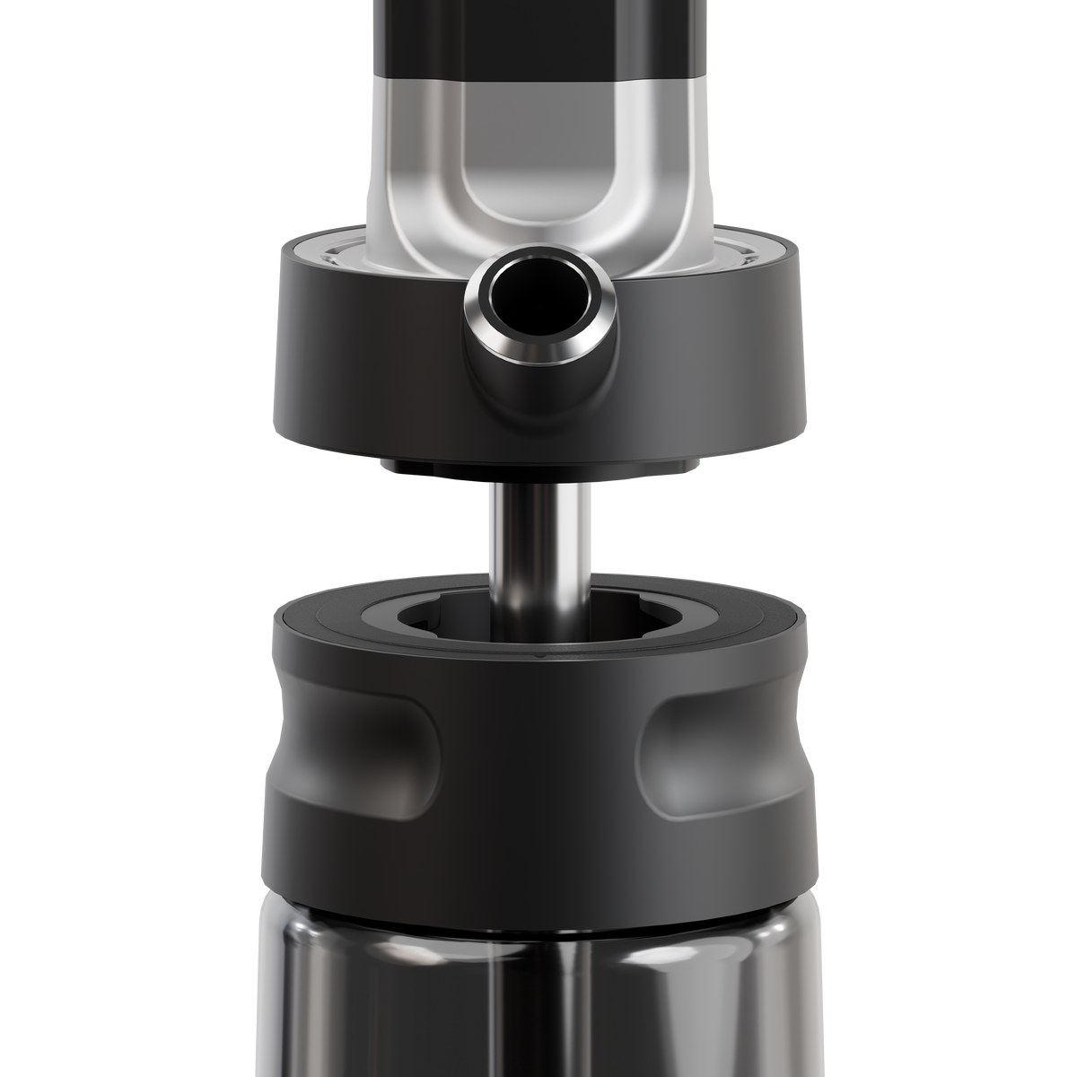Darkside EVO shisha coupling close-up showing the magnetic hose port and knurled grip, image 12 of 12