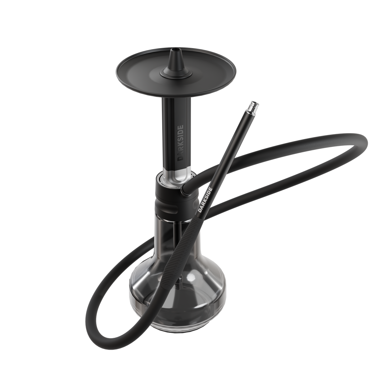 Darkside EVO shisha with hose looped around the base and mouthpiece tip in view, image 4 of 12