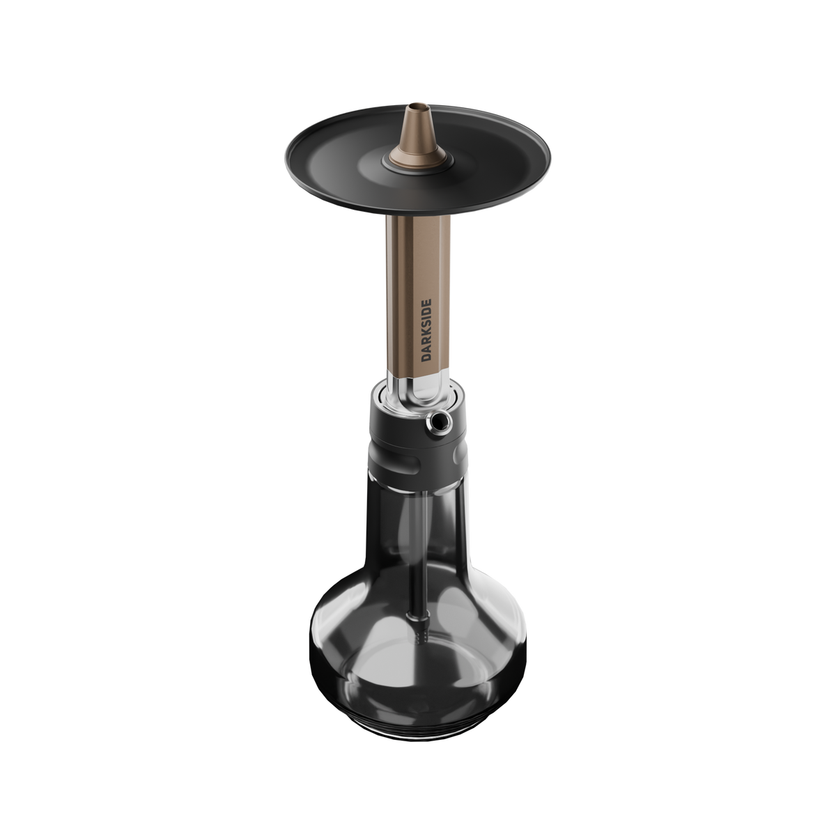 Darkside EVO Bronze stem and glass base assembled, hose and mouthpiece not fitted, image 3 of 8