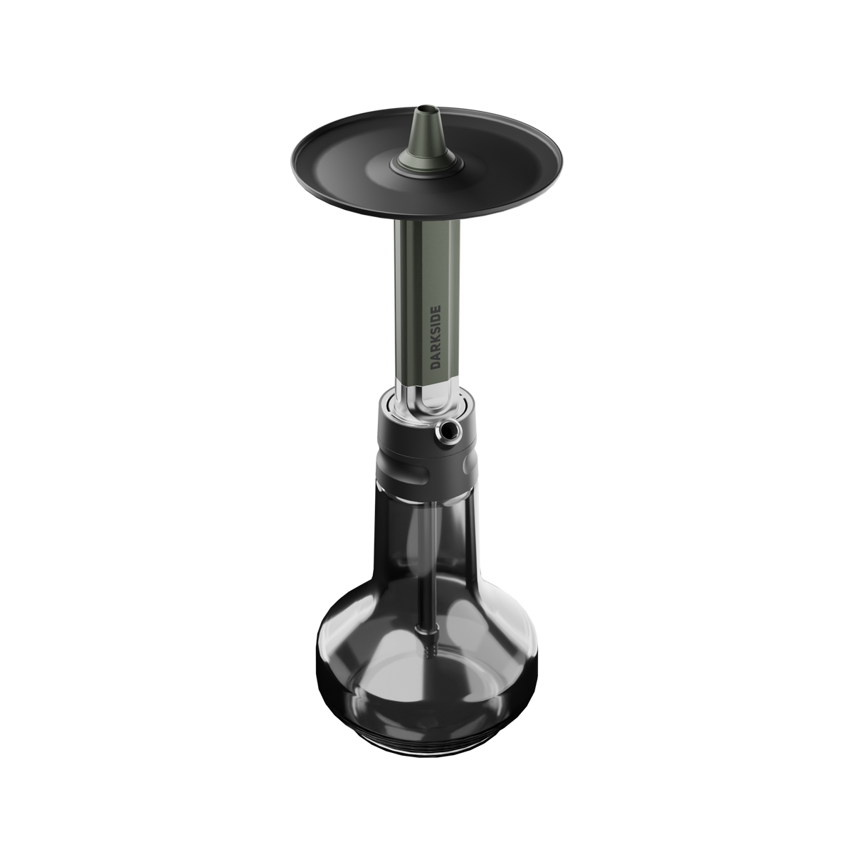 Darkside EVO shisha in green, stem and base assembled without the hose attached, image 3 of 9