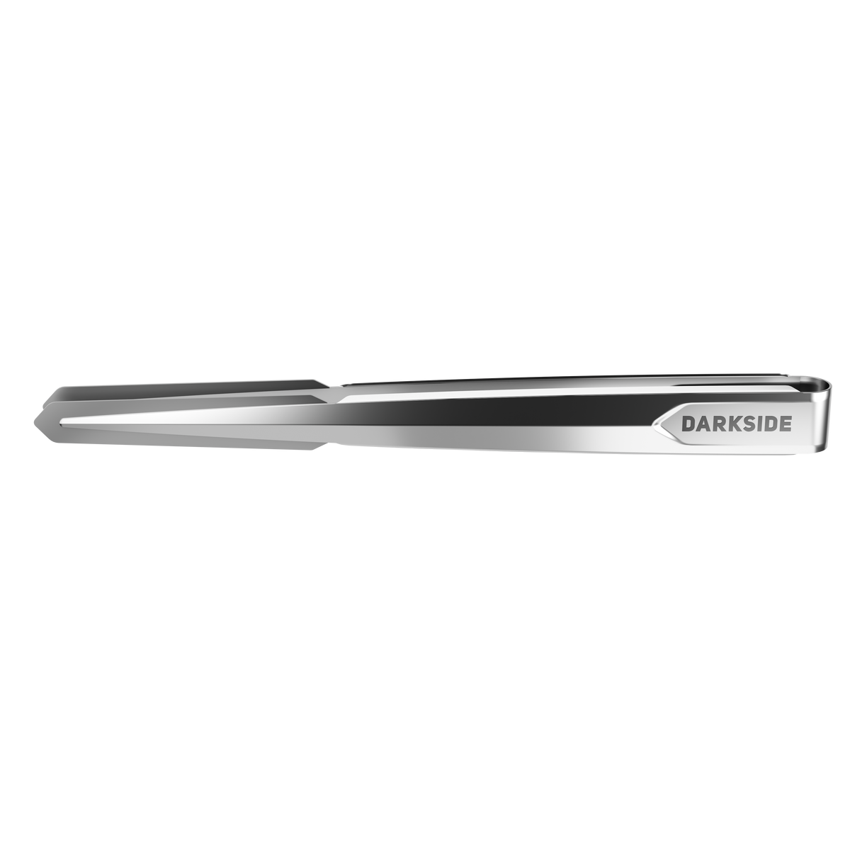 Darkside 30cm silver shisha tongs shown from above, claw tip and etched logo visible, image 2 of 2