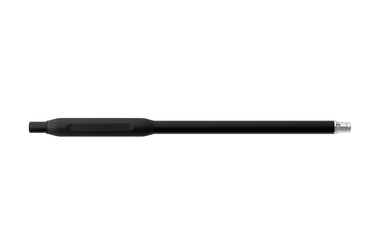 Darkside Ultima shisha hose shown in full length with textured grip and silver tip, image 6 of 14