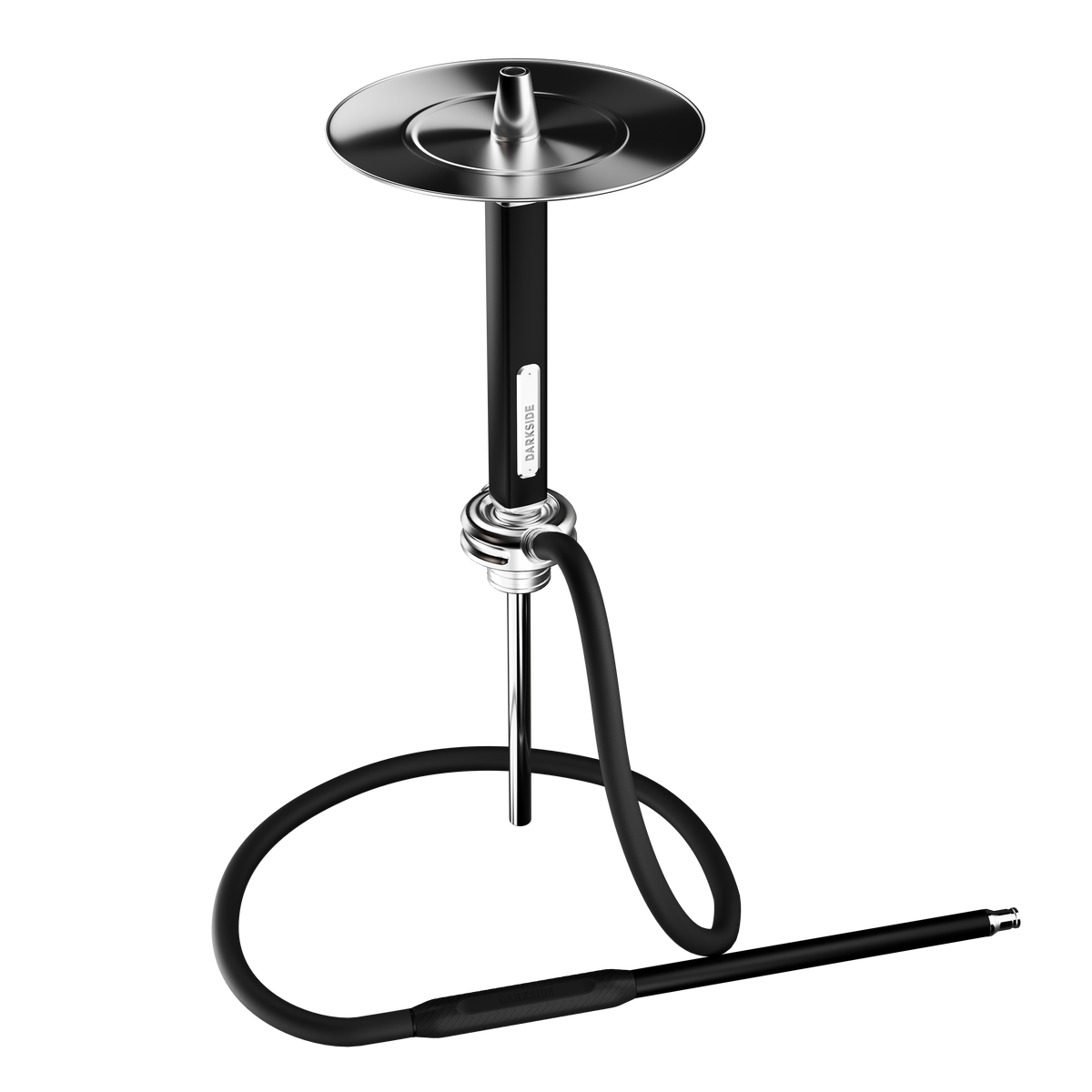 Darkside Ultima shisha stem and saucer shown without a base, downtube exposed, image 9 of 14