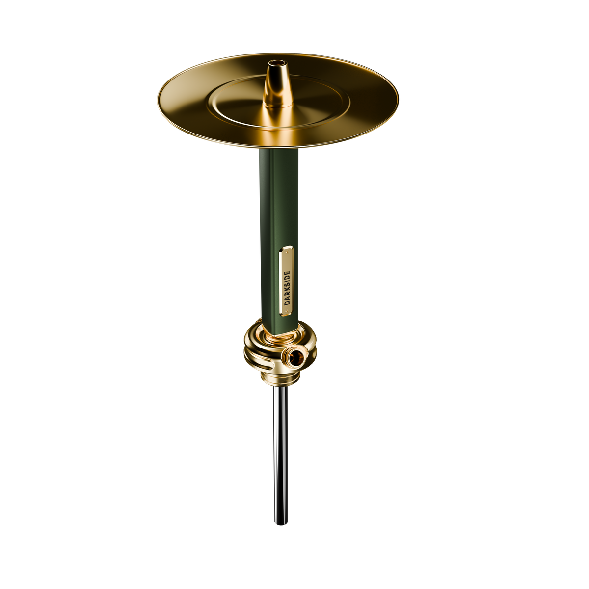 Close view of the Darkside Ultima Green Gold saucer, stem and diffuser fitting, image 7 of 10