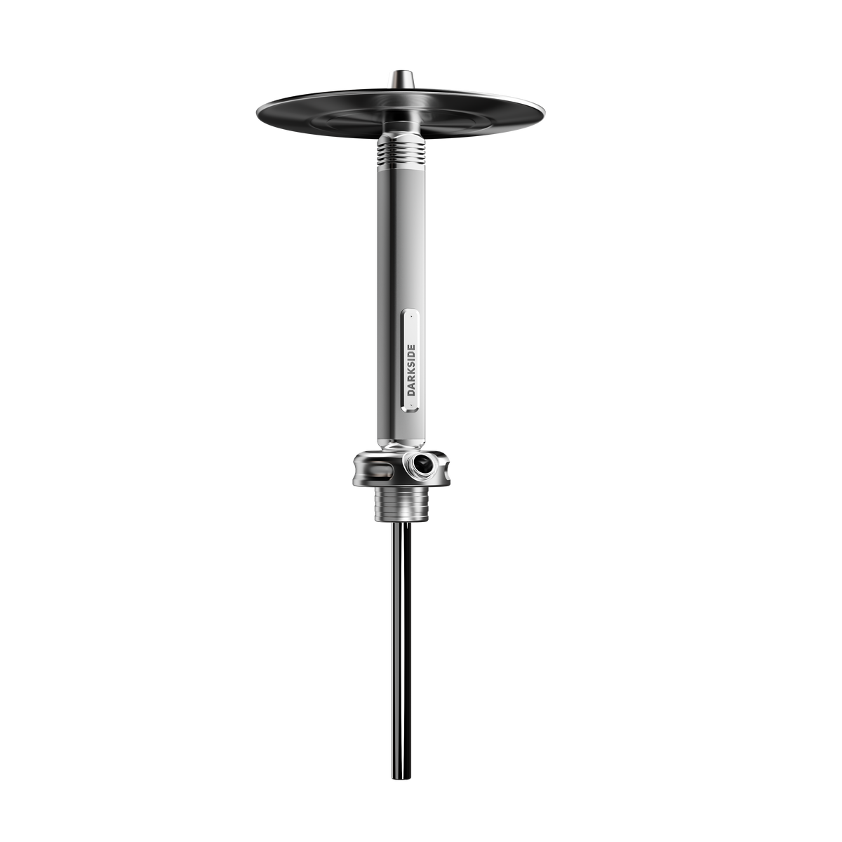 Darkside Ultima shisha stem and tray with connector and diffuser pin, angled view, image 7 of 8