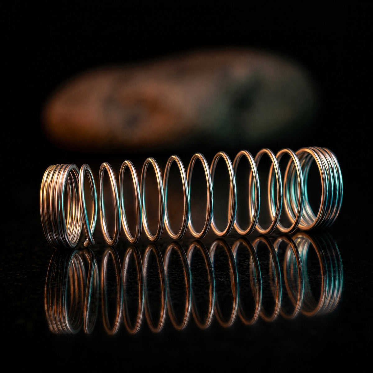 Essentials stainless steel anti-kink spring on polished stone, dual rim lighting, premium accessory, image 3 of 5