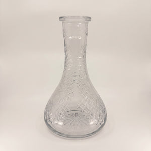 Etched Diamond Clear Russian Shisha Vase