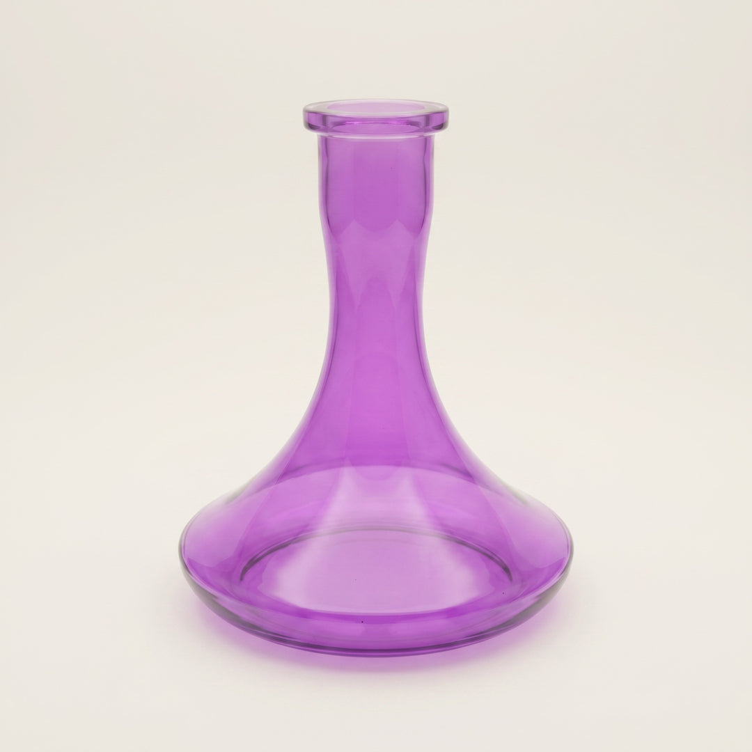 Essentials Purple Russian shisha vase, vivid amethyst hand-blown glass with tall sculpted neck and wide flared base, 45mm Russian fit