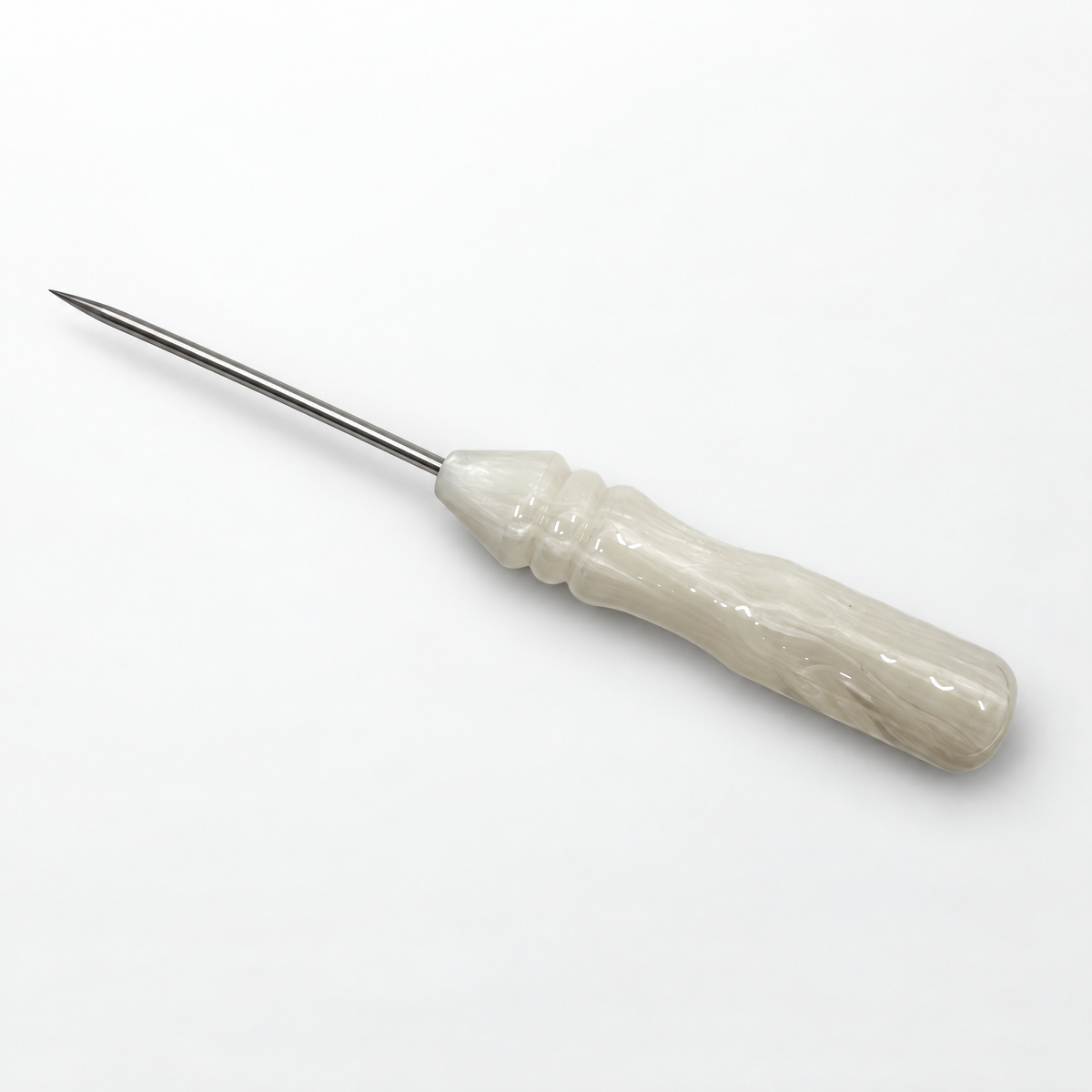 Essentials resin shisha poker with white resin handle and steel pin, image 8 of 8