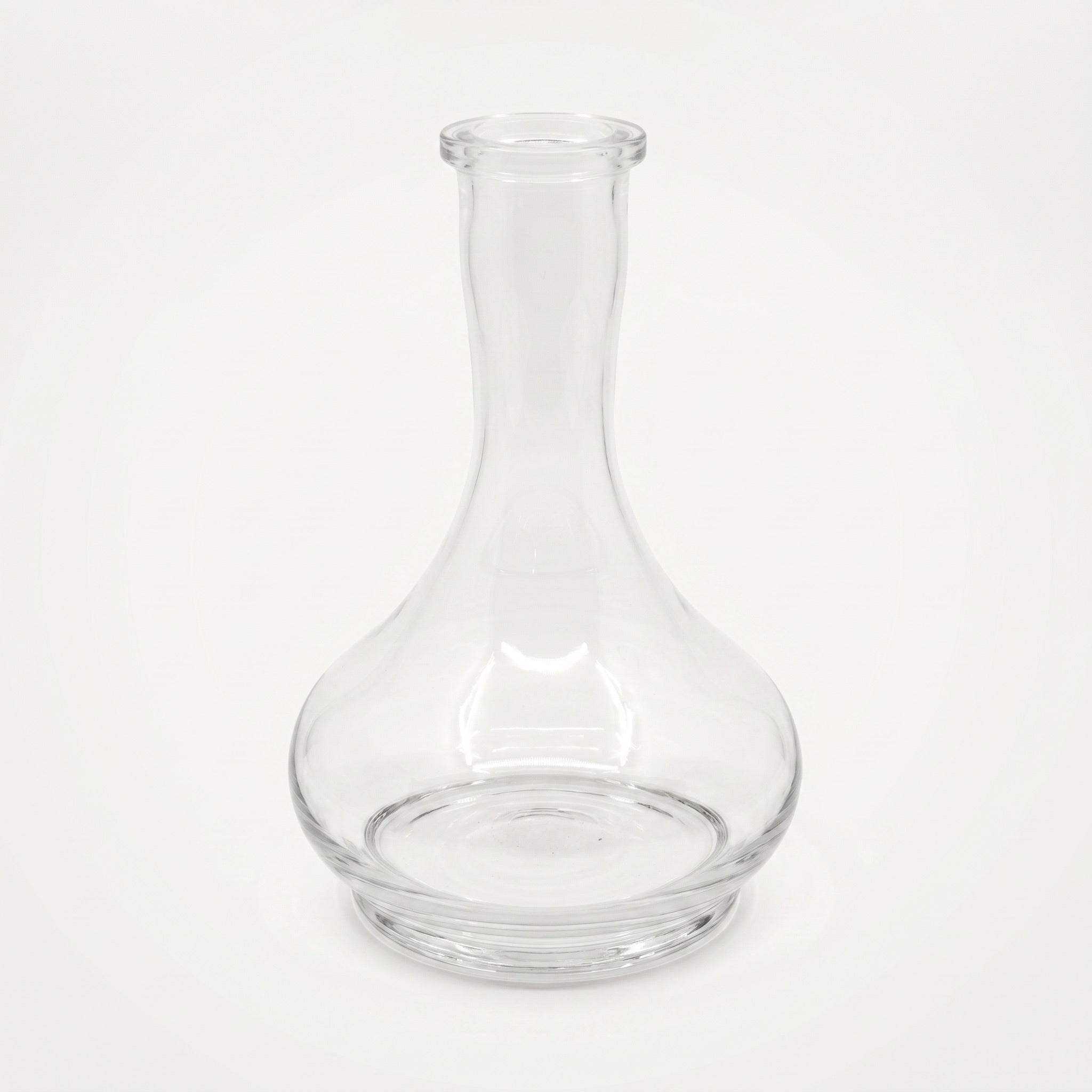 Hookah Tree Tear Drop Russian shisha vase, clear hand-blown glass with stepped pedestal foot, 45mm Russian fit