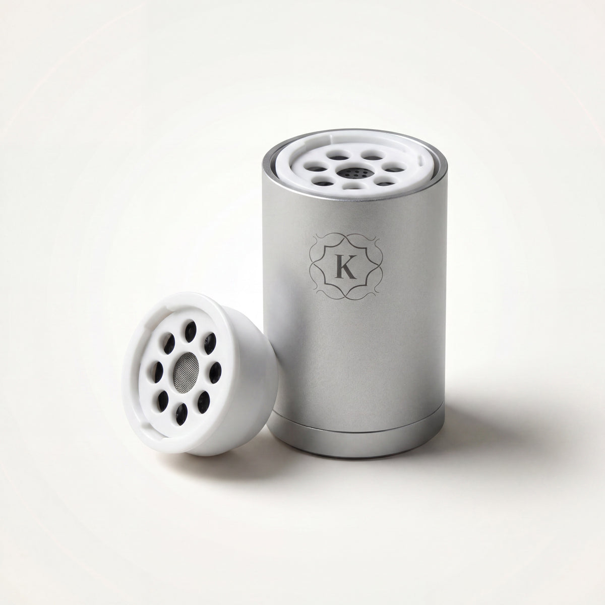 Kaloud Ayara Large filter seated in the silver Ayara adapter with a loose filter beside it — The Premium Way, image 5 of 10