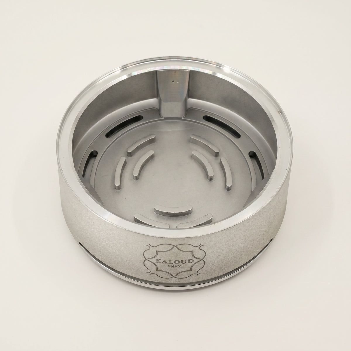 Kaloud Lotus I+3 Argis Silver base with lid removed showing internal heat plate and slot pattern, image 3 of 19